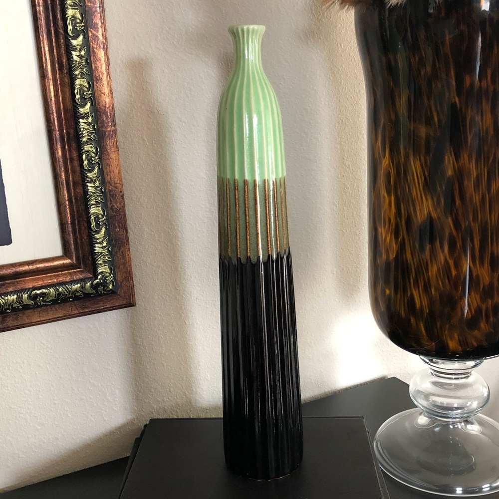 Green, Gold and Black Vase